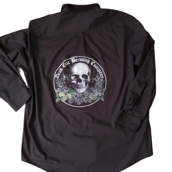 Dead Eric Brewing Co button down collared shirt mens 2XL skeleton Embroidered - Picture 1 of 12